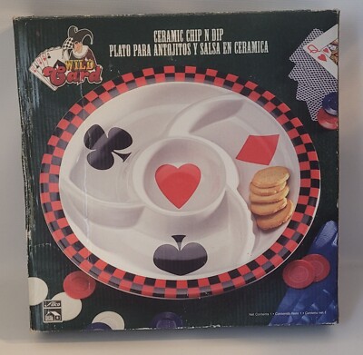 Vintage 12” Diameter Poker Card Suit Vegetable Chip  Dip Platter Alco Industries-image