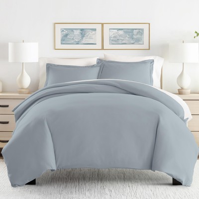 Premium Ultra Soft 3 Piece Duvet Cover Set Full/Queen Light Blue-image