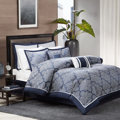 Madison Park Medina 8 Piece Jacquard Comforter Set-image