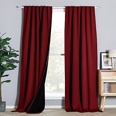 Truly Blackout Drapes For Living Room Heavyduty Full Light Shading Curtain Set W-image