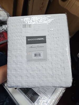 Shower Curtain Madison Park Cotton Super Waffle Textured Solid-image