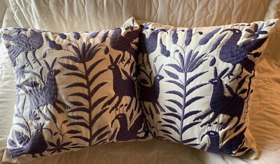 VIBRANT EMBROIDERY OUTDOOR THROW PILLOWS PURPLE POTTERY BARN-image