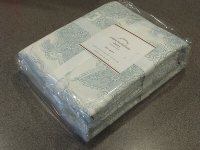 NEW RARE 5PC Pottery Barn Aiden Medallion (Blue/Green) Queen Duvet Set w 4 Shams-image
