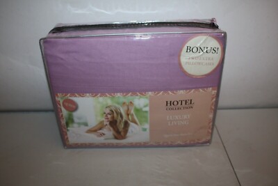 Hotel Collection Microfiber Bed Sheet Set - Queen Lavender Extra Deep Pocket NEW-image