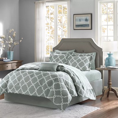 Gray Becker Comforter Set with Sheet Set (Twin XL)-image