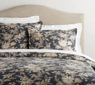 New Pottery Barn 5pc Augustine Belgian Flax Linen QUEEN Duvet 2 Std 2 Euro Shams-image