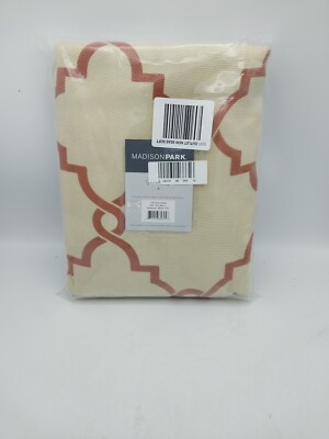 Madison Park Saratoga Fretwork Print Top Window Curtain Panel 50in x 95in-image