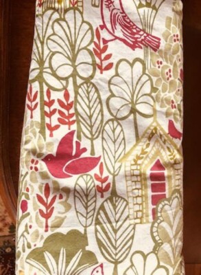 Pottery Barn Swedish House Duvet Cover Green Red Queen Holiday No Shams Rare🦩-image