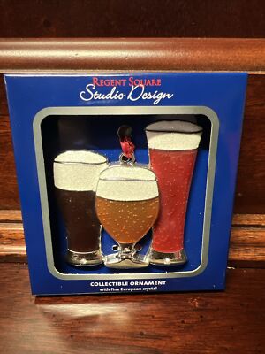 Regent Square Studio Design Beer Glasses Collectible Ornament W/European Crystal-image