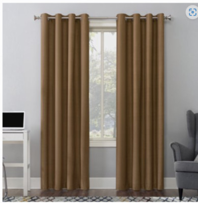 Sun Zero Duran Pecan Brown Solid 50 in. W X 95 in. L Gromm Panel Curtain-image