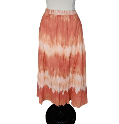 Chico's Maxi Skirt Women's Size 2 (Large) Orange Dip Dyed Beachy Boho Autumn-image