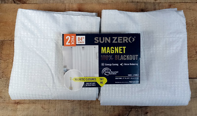 Sun Zero Vance Magnetic Closure Blackout Back Tab Curtain Panel Pair 37'' x 84''-image