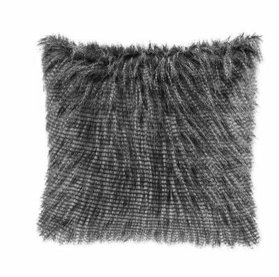 Madison Park Edina Faux Fur Square Pillow 20x20-Black T4102759-image