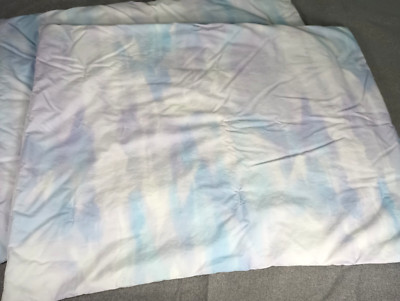 Pottery Barn Dorm 2 Quilted Pillow Shams 20x26 in. Purples Blues EUC-image