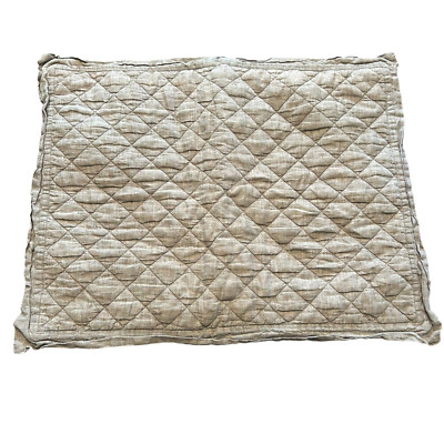 Pottery Barn Standard Belgian Linen Sham Quilted Pillow Case Envelope Closure-image