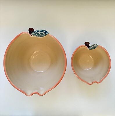 Vintage Hand Thrown Studio Art Apple Shaped Pottery Bowl, Signed MK Kovack 1992-image