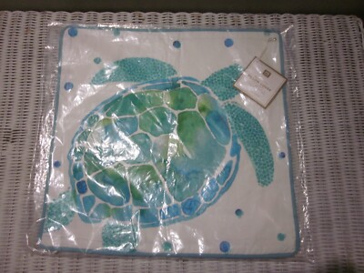 Pottery Barn Teen Beachside Sequin Turtle Pillow Cover New in PKG and New w/Tag-image