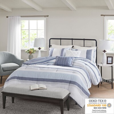 Madison Park Allegany 5 Piece Jacquard Comforter Set Full Queen King Size-image