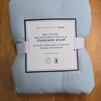 POTTERY BARN TEEN RECYCLED MICROFIBER QUILTED SHAM (1) STANDARD ~ PORCELAIN BLUE-image