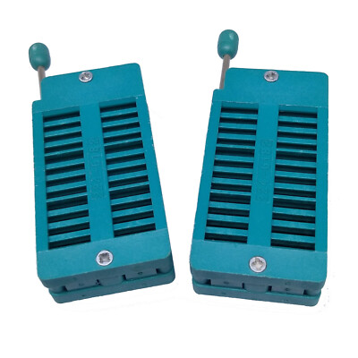 US Stock 2x 24 Pin 2.54mm ZIF ZIP IC Test DIP Board Socket Universal 224-6182-image