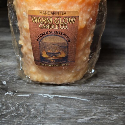 Warm Glow Candle Co Hearth Candle Mandarin Tea Scented Hand Dipped Indiana Co-image