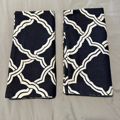 Pottery Barn Blue & White Euro Shams Geometric Shape  Set of 2 29”-image