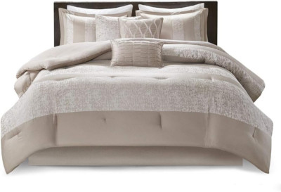 Luxury Comforter Set-Traditional Jacquard Design All Season down Alternative Bed-image