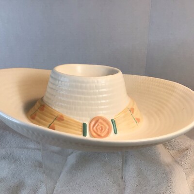 Sombrero Chip and Dip Serving Dish TAOS Treasure Craft Ceramic Southwestern VTG-image