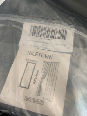 NICETOWN Black Blackout Curtain Blinds (2 sets) plus Spring Tension Curtain Rod-image