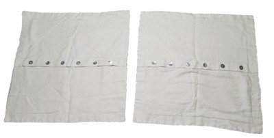 (2) Pottery Barn 100% Linen Euro Pillow Shams Mother Of Pearl Buttons 29x29