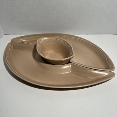 Pfaltzgraff Naturewood Serenity Sand - Dip Bowl Round Large Plates - USA MINT-image