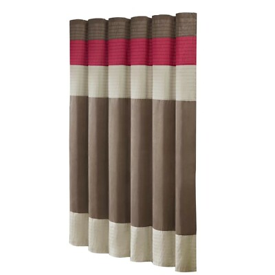 Madison Park Amherst Striped Single Shower Curtain – Natural/Red- MP70-221-image
