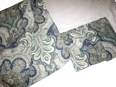 POTTERY BARN JORDANA PAISLEY BLUE BLACK (2P) CALIFORNIA KING/KING DUVET SET-image