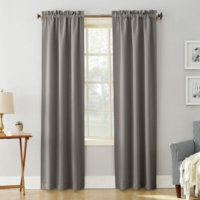 Sun Zero Easton Energy Saving Blackout Rod Pocket Curtain Panel 40