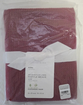 Pottery Barn Belgian Flax Linen Waffle Weave King 1-Sham 36