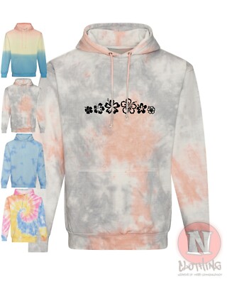 Flower design hoodie Tie dye Dip dye marble unisex hooded sweatshirt-image