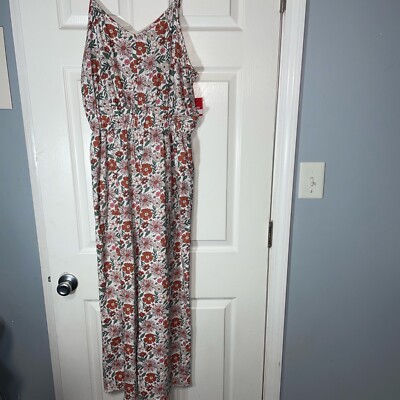 Dip Women’s Wide Leg Sleeveless Romper. Side Zip. Adjustable Straps. Size Large-image