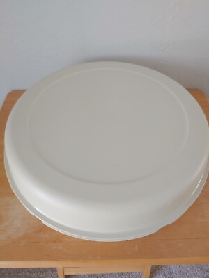 Vintage Tupperware Chip Dip Snack Serving Tray + Lid 1665-2 Party Veggie Tray-image