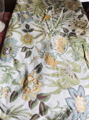 Pottery Barn Gwenyth Floral Duvet Cover Green King No Shams Magnolia Rare🦩-image