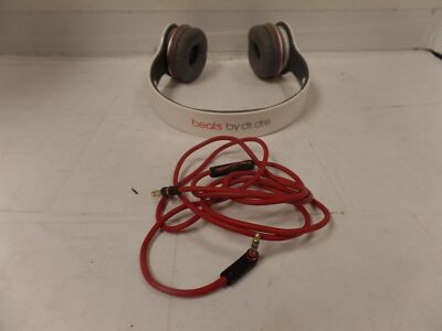 Rare Vintage Beats By Dr Dre Monster Solo HD Headphones (White and Red) READ-image