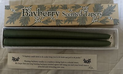 Hand Dipped Bayberry Taper Candles Green 10