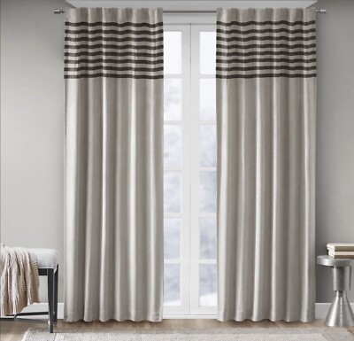 Madison Park Connell Curtain Panel Window 2 Panels 42”x 63” GRAY-image