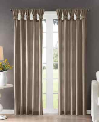 MADISON PARK Emilia Lined Twisted Tab Top Faux-Silk Window Panel, 50