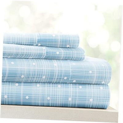  3 Piece Sheet Set Polkadot Patterned, Twin, Aqua -image