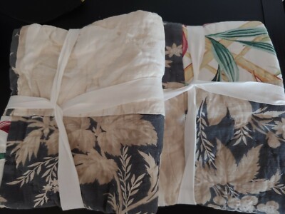 Set 2 Pottery Barn Bari Floral Patchwork Multi Color Quilted Shams Standard READ-image