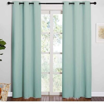 NICETOWN Thermal Insulated Solid Grommet Blackout Curtains/Drape 1 Pair 42x84-image