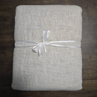 POTTERY BARN EUROPEAN FLAX LINEN WAFFLE DUVET COVER ~ FULL/QUEEN ~ FLAX-image