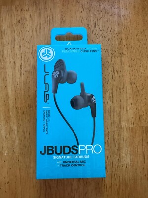JLab JBuds Pro Signature Wired Earbud (In Ear) Headphones - Black-image