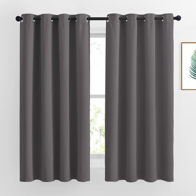 Blackout Curtains for Bedroom 63 inch Length 2 Panels - Window Treatment Ther...-image