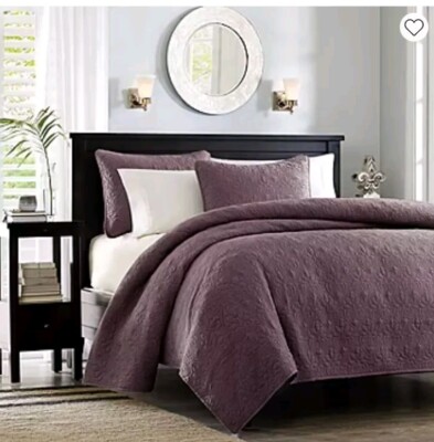 Madison Park Coverlet Set 3pcs Purple Full/ Queen-image